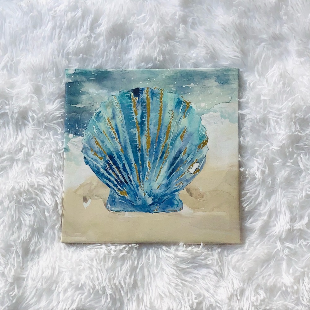 Nautical Seashell Canvas Decor